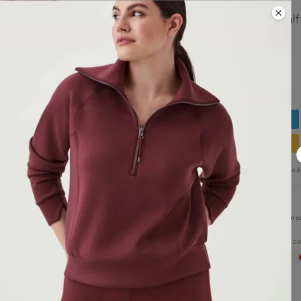 Spanx AirEssentials Half Zip Small Spice